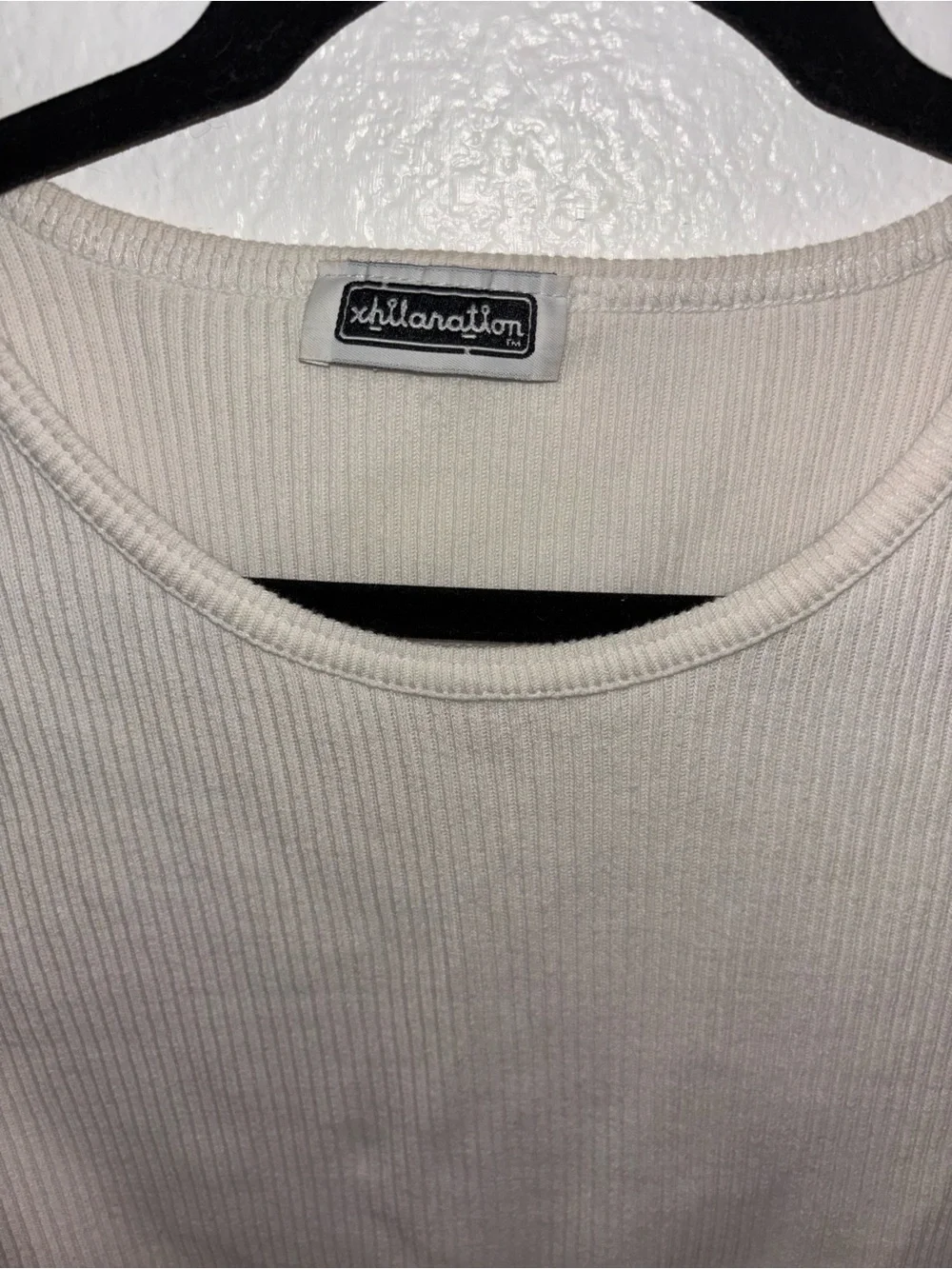 Vintage Xhilaration Cream Ribbed Sleeveless Top